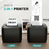 Impresora Térmica NORGEE N310 USB Wifi 2 en 1 con Compartimento para Papel Grande de 90 mm, Impresora de Etiquetas Térmicas de 3 Pulgadas, Impresora de Recibos, Impresora POS