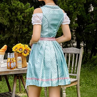 Ladies Beer Maid Dirndl Bavarian Oktoberfest Dress Avec Tablier Costumes Party Halloween Fancy Dress Plus Size S-5XL