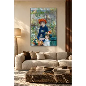 Fida Renoir Deux sœurs sur la terrasse (chapeau rouge) Impression sur toile - Product Image 4