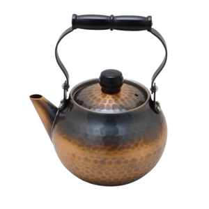 Tetera japonesa Kyusu fabricada en Japón Cobre 370ml acabado marrón alta calidad hecha a mano Tsubame-Sanjo con colador - Product Image 1