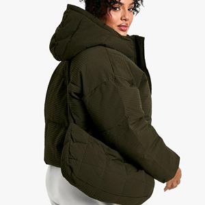 Chaqueta acolchada corta ligera para mujer, prendas de vestir exteriores cálidas transpirables ecológicas, ropa de calle, moda de invierno acolchada acogedora - Product Image 3