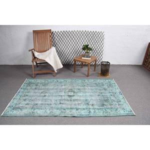 Tapis en laine turque bleu vintage 3.9ft X 6.8ft Flat Weave Patchwork Patchwork Patchwork Tapis de salon avec support en latex pour les décorations - Product Image 3