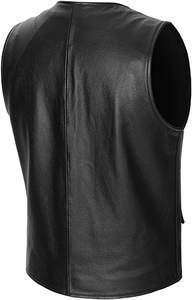 เสื้อกั๊กหนังผู้ชายสไตล์ไบค์เกอร์ สำหรับฤดูหนาว คุณภาพสูง ระบายอากาศได้ดี ทุกขนาด ออกแบบเองได้ พร้อมโลโก้ส่วนตัว ราคาประหยัด ลุคแบบดิสเทรส - Product Image 4