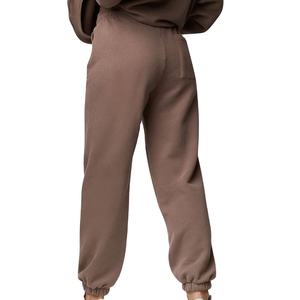 Traje de jogging de alta calidad 100% algodón para mujer, conjunto de chándal con capucha, colores personalizados, hecho en fábrica, nuevo diseño ecológico para invierno - Product Image 5