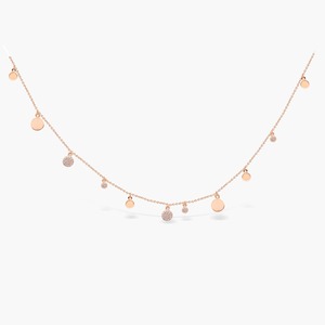 Collar con Diamante Colgante de 0.15 Ct, Diamante Natural Color G-H Claridad VS, Oro Sólido de 14K, Estilo para Uso Diario - Product Image 1