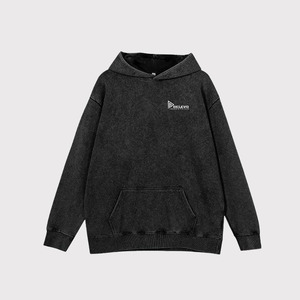 Sweat-shirts pour hommes en molleton 100% coton, coupe classique, effet vieilli et délavé à l'acide, poids lourd 220g, nouveau modèle personnalisé, effet vintage, 2 pièces - Product Image 5