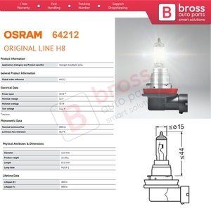 BHL601 1 Piece ORIGINAL 64212 H8 12V 35W PGJ19-1 <b>Halogen</b> <b>Bulb</b> for Headlight Fog Lamp High Beam Spotlight - Product Image 5