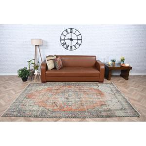 พรมตุรกี, พรมขนาดใหญ่ 5.3x8.6 ฟุต, พรมขนสัตว์สีส้มน้ำเงิน - Product Image 2