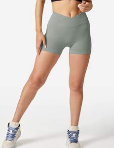 Pantalones cortos de Yoga sin costuras de cintura alta para mujer, mallas de entrenamiento, ropa deportiva para gimnasio, ropa deportiva reciclada hecha de Spandex/nailon - Product Image 4