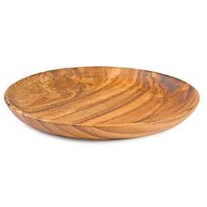 Assiette en bois pour assiette en bois massif ronde polie brillante pour table à manger assiette en bois pour service de nourriture - Product Image 2