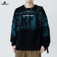 Sudadera de Forro Polar de Alta Calidad para Invierno, de Dos Tonos, Manga Larga, Cuello Redondo, Talla Grande, con Logotipo Bordado Personalizado, Deportiva para Hombre
