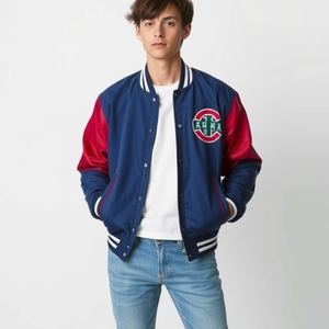 Chaqueta Universitaria de Lana con Mangas de Cuero, Acolchado Grueso y Cálido: Calidad Superior, Logotipo Bordado Personalizado, Estilo Nuevo, Precio al por Mayor - Product Image 1