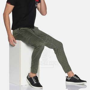Pantalones de chándal de algodón 100% para hombre, la mejor calidad, nuevo diseño, transpirable, ligero, informal, recto, patrón, lavado oscuro, cintura media - Product Image 3