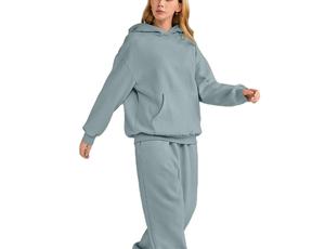 Conjunto Deportivo de Dos Piezas con Capucha, Estampado Informal, Grueso, para Invierno, Tallas Grandes, Servicio OEM, Personalizado para Mujer, Unisex, para Entrenamiento y Jogging - Product Image 2