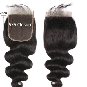 La mejor calidad, 30 pulgadas, longitud estirada, cutícula alineada, 5*5 HD, cierre de encaje, cuerpo transparente fino, extensiones de cabello humano Natural - Product Image 1