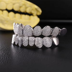 Tendance hommes et femmes Fine Grillz élégant 925 argent coupe ronde Moissanite diamant dents bijoux glacé Hip Hop Style cadeau parfait - Product Image 6