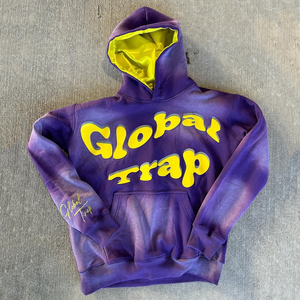 2024 personalizado al por mayor Vintage para Puff estampado satén forrado recortado desgastado Dip Dye Hoodie 100% algodón invierno sólido liso teñido - Product Image 3