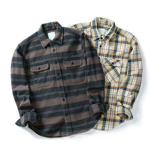 Chemises habillées décontractées et respirantes en flanelle à manches longues 100% coton avec poche poitrine coupe standard pour hommes OEM - Product Image 4