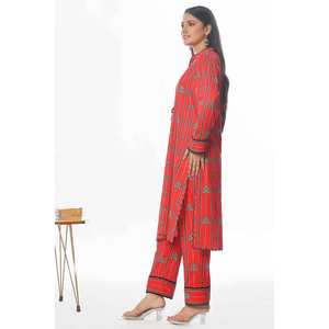 Conjunto de traje Khaddar estampado sin coser de 2 piezas para mujer WNST-42004 - Product Image 4