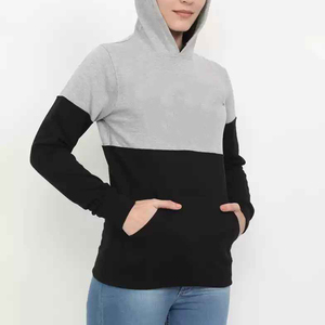 Sudadera con capucha de diseñador de color sólido informal para mujer, ropa de calle personalizada con panel de contraste teñido para invierno - Product Image 4