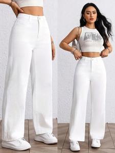 Nuevos Jeans de Mezclilla de Algodón para Mujer, Corte Regular, Cintura Media, Estilo Casual, Ecológicos, Lavables, Color Personalizado, de la India - Product Image 4