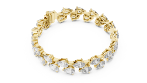 Conjunto de Pulsera de Tenis TRENDY con Corte Pera de 3/4CT, Chapado en Rodio, en Oro Amarillo Sólido de 18K, para Regalo de Lujo, Fiestas y Uso Diario - Product Image 2