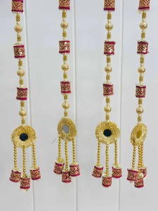 ลาเตกันพู่ทรงกระบอกสีน้ำตาลแดงพร้อมกระจกแขวนประตูงาน | พวงมาลัยติดผนังสำหรับงานแต่งงานและเทศกาล | ของตกแต่งบ้าน - Product Image 2