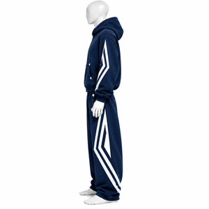 Ensemble de survêtements vintage d'hiver en deux pièces, lavé, personnalisable avec logo imprimé, unisexe, respirant, 100 % coton, vente en gros OEM - Product Image 3