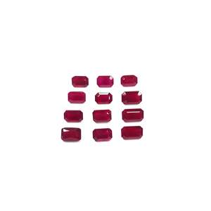 Rubis naturel de Birmanie non traité, taille octogonale et taille coussin, 3x5mm et 4x6mm, pierres précieuses en vrac de qualité supérieure avec traitement thermique - Product Image 1