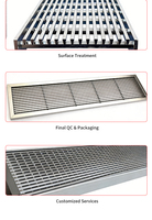 Grille de drainage extérieure sur mesure en acier inoxydable pour caniveau de récupération des eaux pluviales avec couvercle en acier inoxydable