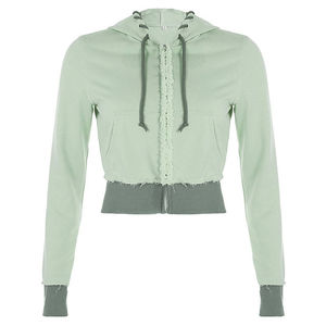 ชุดวอร์มสองชิ้นสำหรับผู้หญิงชุดวอร์มมีซิปมีฮู้ดปักลาย - Product Image 3