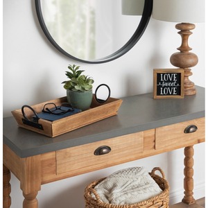 Plateau de service en perles de bambou vert de luxe personnalisable plateau de cuisine en bois fabriqué à la main en métal pour l'impression de Sauce au café et au chocolat - Product Image 3