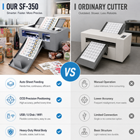 Machine de découpe automatique à alimentation par feuilles SF-350 A3+ pour autocollants et étiquettes de bureau avec caméra CCD et servomoteur pour découpe de contour