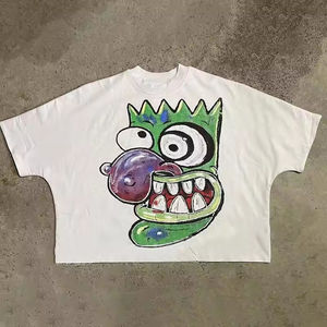 Camiseta de corte con dobladillo crudo en caja en blanco para hombre, ropa de calle, camiseta recortada de gran tamaño con hombros descubiertos y ajuste cuadrado para hombre - Product Image 6