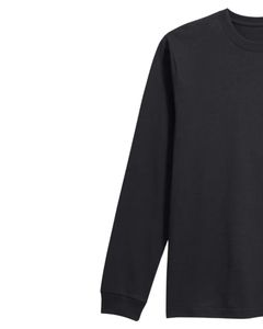 T-shirt basique en coton à manches longues, décontracté, col rond, doux, confortable, unisexe, pour homme, femme, usage quotidien, fabrication OEM - Product Image 4