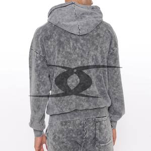 Vintage Acid Wash <b>Men</b> Tracksuits Custom Zip-up Baggy <b>Hoodie</b> Sweatpants Jogger Two Piece <b>Set</b> DTG Print Sweat Suit for Winter - Product Image 2