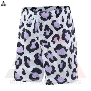 Shorts en toile personnalisés imprimés par transfert thermique 100% polyester décontractés à séchage rapide avec taille élastique et poche pour hommes - Product Image 2