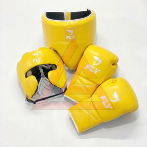 Nouvel ensemble professionnel de gants de boxe en cuir, protège-tête et protège-glande, respirant et durable, pour la boxe de combat - Product Image 2