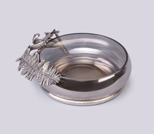 Luxury Pink Glass Tumbler with Silver Flower Design Elegant Decorative <b>Bathroom</b> Cup & Vanity <b>Accessory</b> - Product Image 2