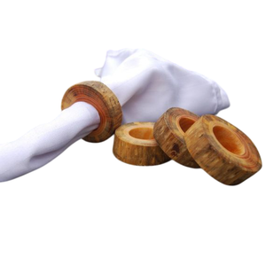 Handmade High Quality Wooden Napkin Rings Modern Design Wood Serviette Holders Stocked Eco-Friendly Wedding Parties Table Decor - Product Image 1