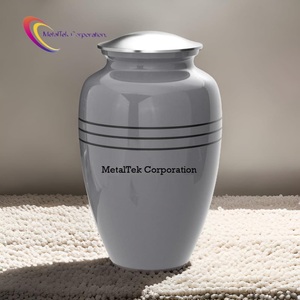 Cendres pour adultes triband en étain de couleur grise personnalisée bocaux américains mémorial funéraire urne de crémation finition brillante urnes funéraires d'approvisionnement - Product Image 6