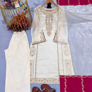 Conjunto de Top, Pantalones Plazzo y Dupatta para Fiesta, Último Lanzamiento para Mujer - Product Image 1