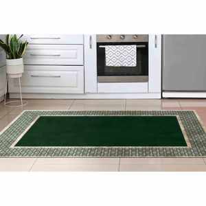 <b>Gold</b> and Green Geometric Rug: Modern Accent Rug, Printed Rug,Chenille Rug - Product Image 4