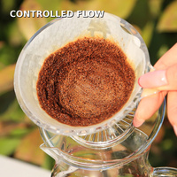 En gros : Filtre à café pour infusion manuelle en verre borosilicaté V01 V02 Vert transparent, avec ensemble de service en verre