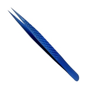 Pince à cils bleu plasma de qualité supérieure avec pointe pointue droite en acier inoxydable avec logo personnalisé pour des extensions de cils parfaites - Product Image 5