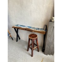 Table console à vagues océaniques, table console d'entrée en époxy, table console d'entrée, cadeaux de pendaison de crémaillère