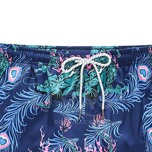 Short de plage imprimé pour hommes avec cordon de serrage Short imprimé de style estival Short de bain disponible en gros - Product Image 4