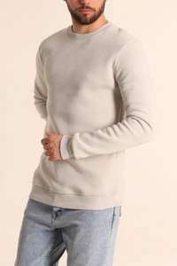 Sudadera de cuello redondo pesado de etiqueta privada para hombre con logotipo personalizado sudaderas térmicas gruesas de cuello redondo de peso pesado - Product Image 4