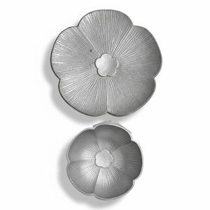 Plateau décoratif artisanal en aluminium, motif de feuilles, rond, motif floral, métal, décoration de table, décoration de la maison, décoration d'hôtel, décoration de restaurant - Product Image 3