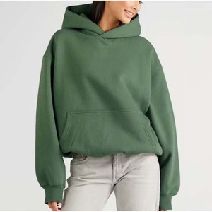 Haut à manches longues oversize à épaules tombantes tendance pour l'hiver, sweat-shirts pour femmes en coton respirant, pull décontracté avec badge sur le devant - Product Image 2